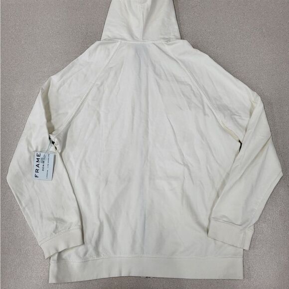 Frame Denim Mens Zip Up Sweater In White - Picture 3 of 4